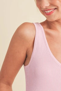 Aemi + Co Ribbed Wide Strap Knit Tank - Brittney MADE