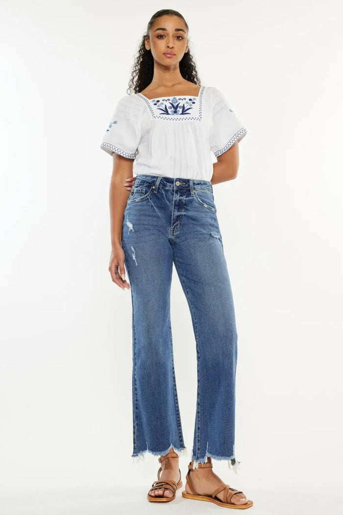 Kancan Full Size High Rise Slim Wide Leg Jeans - Brittney MADE