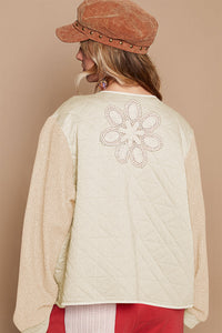 POL Lace Detail Fur Sleeve Zip Up Quilted Jacket - Brittney MADE