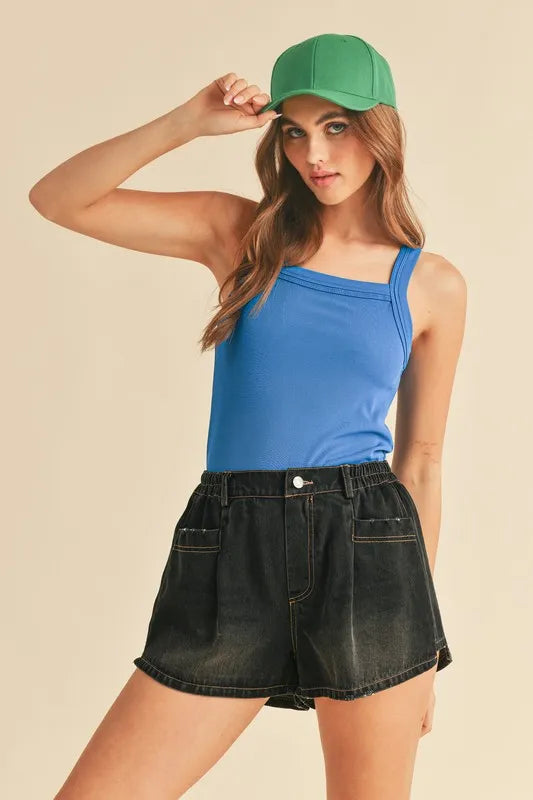 Aemi + Co Square Neck Wide Strap Tank - Brittney MADE