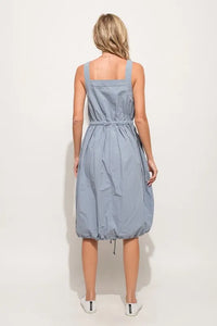 And The Why Front Zipper Overall Dress with String Details - Brittney MADE