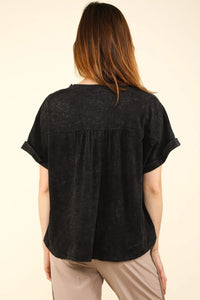 VERY J Nochted Short Sleeve Washed T-Shirt - Brittney MADE