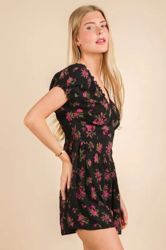 VERY J Floral Printed Ruffle Romper - Brittney MADE