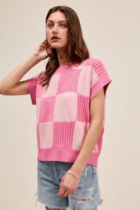 SO ME Check Plaid Casual Sweater Top - Brittney MADE