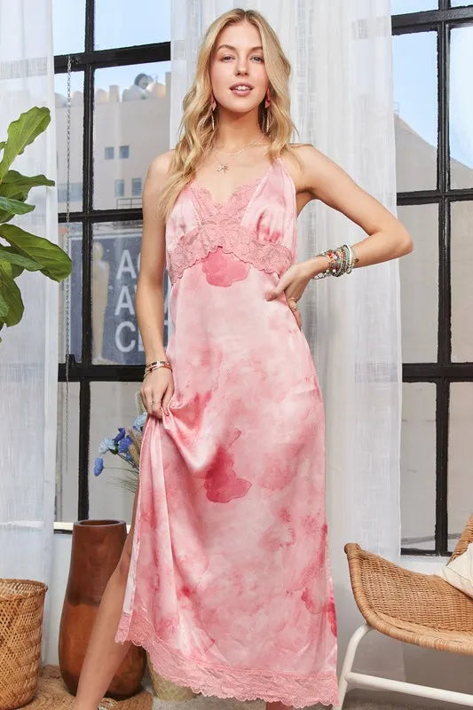ADORA Lace Detail V-Neck Midi Dress - Brittney MADE