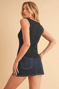 Aemi+Co Square Neck Wide Strap Tank - Brittney MADE