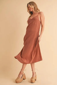 Aemi+Co Side Button Midi Cami Dress - Brittney MADE