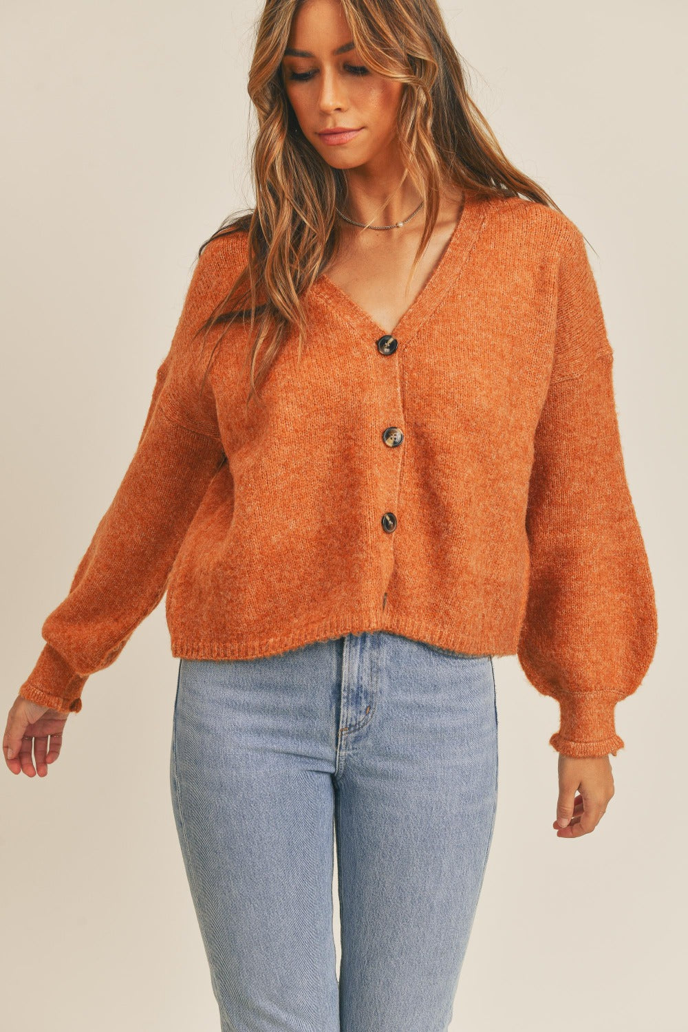 MABLE Long Sleeve Button Down Sweater Cardigan - Brittney MADE