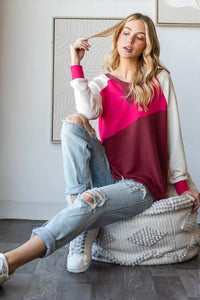 HOPELY Color Block Long Sleeve T-Shirt - Brittney MADE