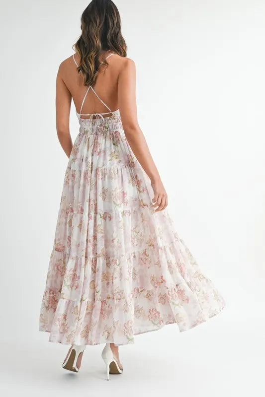 MABLE Floral Print Tiered Cami Maxi Dress - Brittney MADE