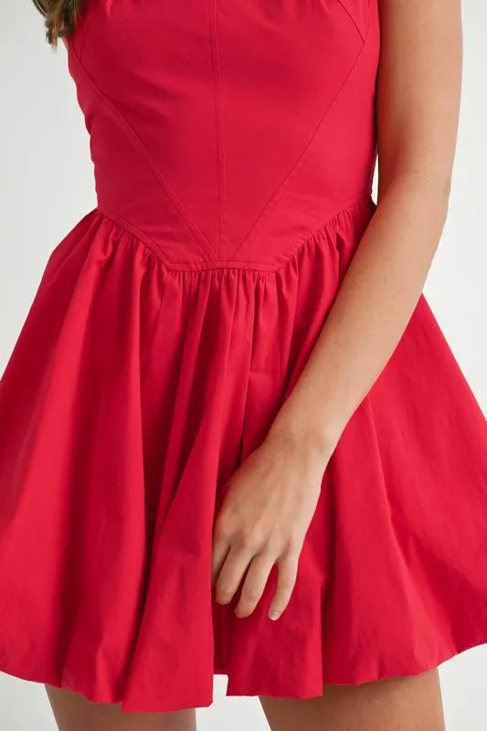 MABLE Poplin Square Neckline Bubble Mini Dress - Brittney MADE