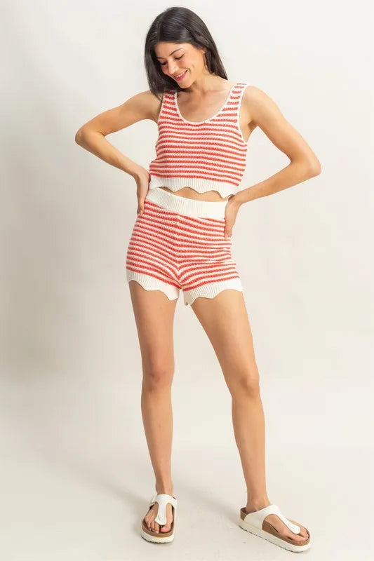 HYFVE Striped Cropped Tank and Shorts Set - Brittney MADE