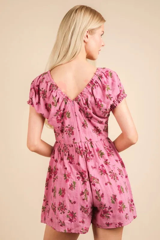 VERY J Floral Printed Ruffle Romper - Brittney MADE