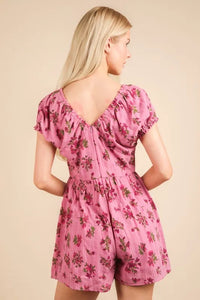 VERY J Floral Printed Ruffle Romper - Brittney MADE
