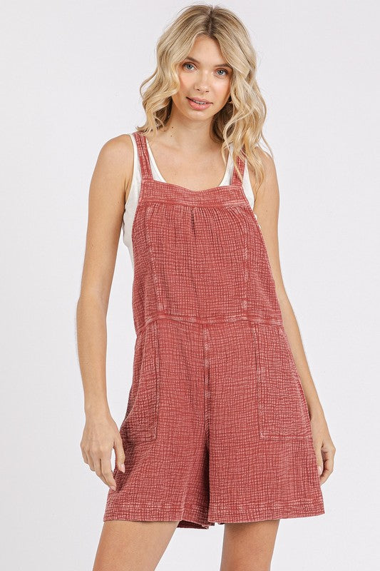 Mittoshop Textured Knotted Wide Strap Overalls - Brittney MADE