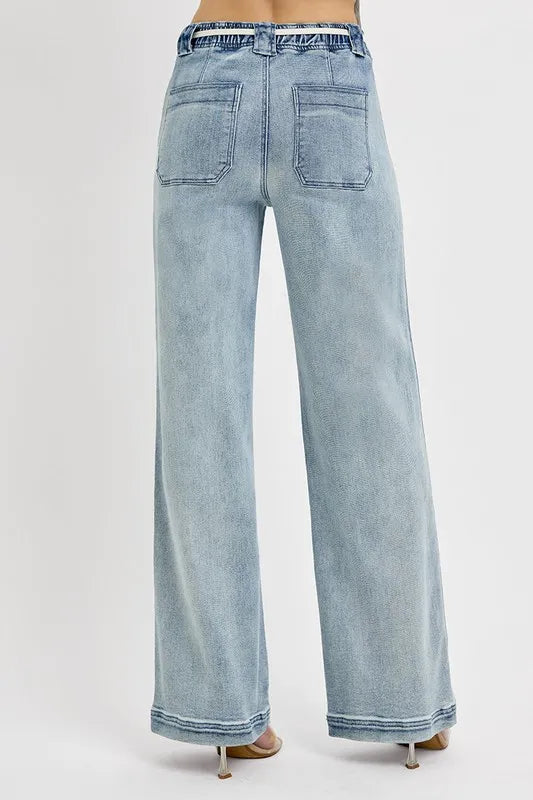RISEN Full Size Straight Leg Jeans with Pockets Plus Size - Brittney MADE
