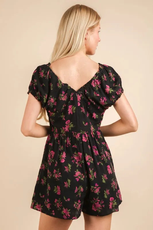 VERY J Floral Printed Ruffle Romper - Brittney MADE