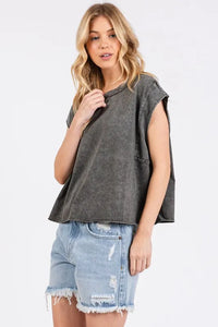 Mittoshop Round Neck Cap Sleeve T-Shirt - Brittney MADE