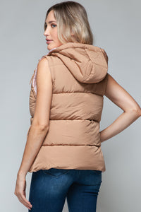Snobbish Snap and Zip Closure Hooded Vest - Brittney MADE