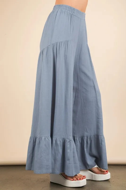 VERY J Palazzo Elastic Waist Comfy Pants - Brittney MADE
