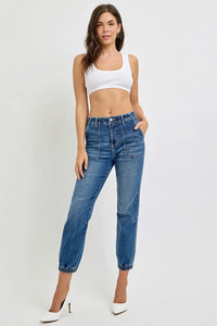 RISEN Full Size High Rise Ankle Jogger Jeans - Brittney MADE