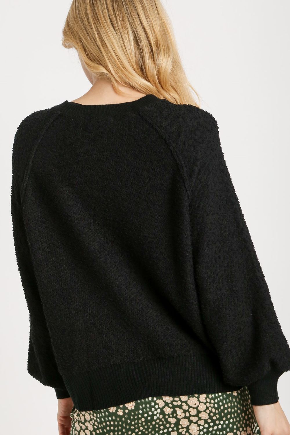 Umgee Full Size Round Neck Long Sleeve Sweater Plus Size - Brittney MADE
