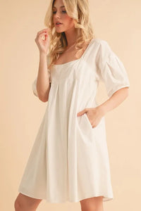 Aemi + Co Square Neck Babydoll Dress with Pockets - Brittney MADE