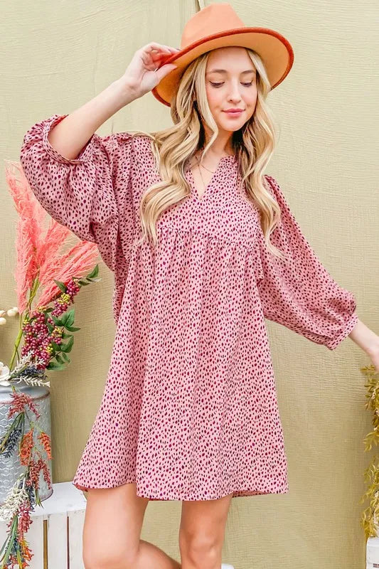 And The Why Leopard Print Baby Doll Mini Dress - Brittney MADE