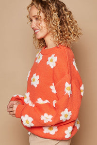 POL Daisy Pattern Drop Shoulder Sweater - Brittney MADE