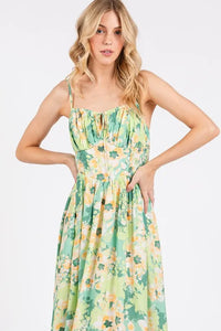 Mittoshop Floral Smocked Back Ruffled Hem Maxi Cami Dress - Brittney MADE