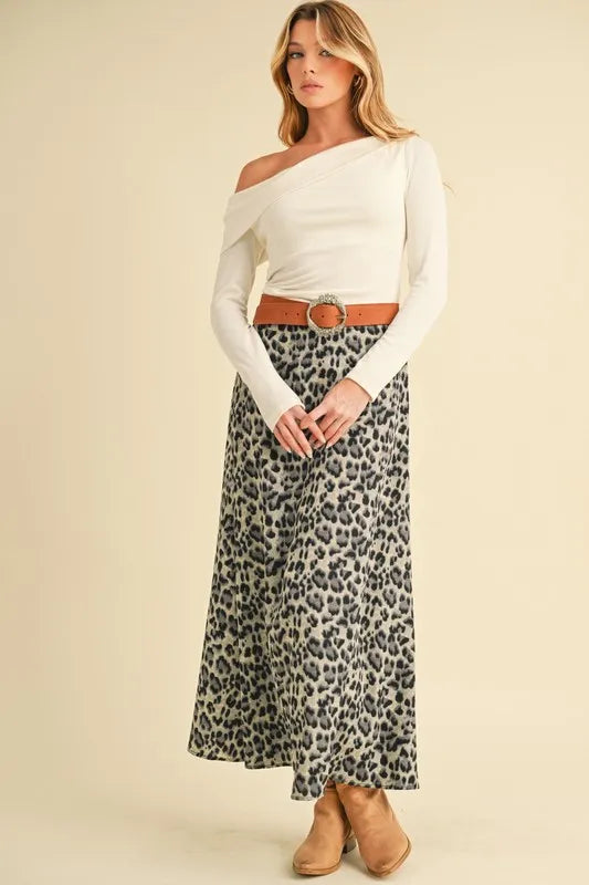 Aemi+Co Leopard Midi Skirt - Brittney MADE