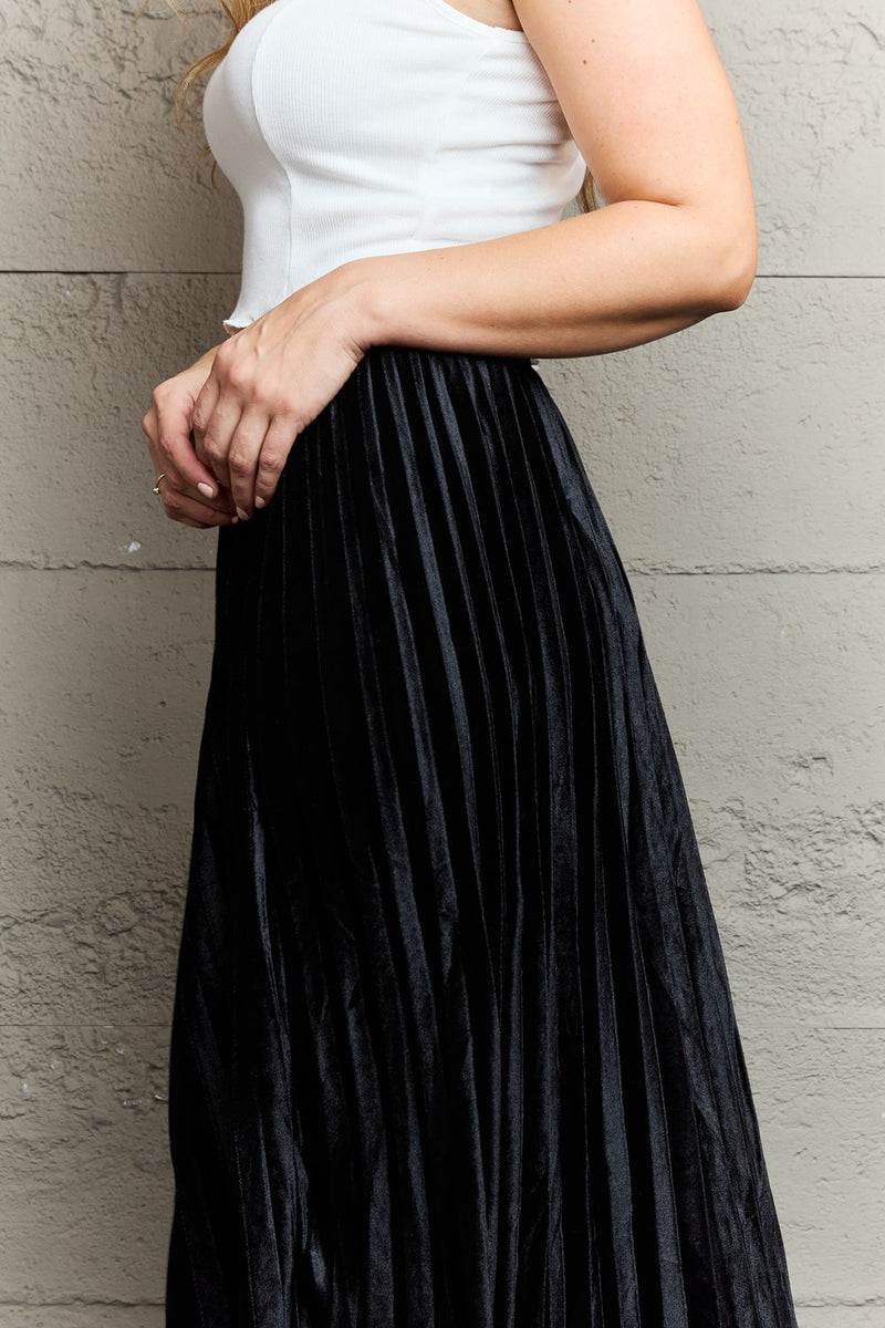 Ninexis Accordion Pleated Flowy Midi Skirt - Brittney MADE