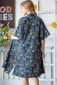 Heimish Full Size Half Sleeve Floral Open Cardigan Plus Size - Brittney MADE