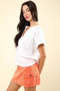 VERY J Nochted Short Sleeve Washed T-Shirt - Brittney MADE