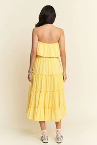 Davi & Dani Tiered Flowing Tube Midi Dress - Brittney MADE
