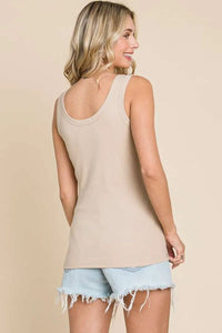 Culture Code Full Size Ribbed Scoop Neck Tank - Brittney MADE