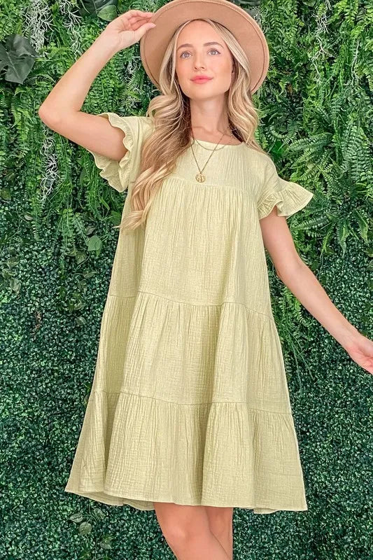 And The Why Cotton Gauze Baby Doll Casual Dress - Brittney MADE