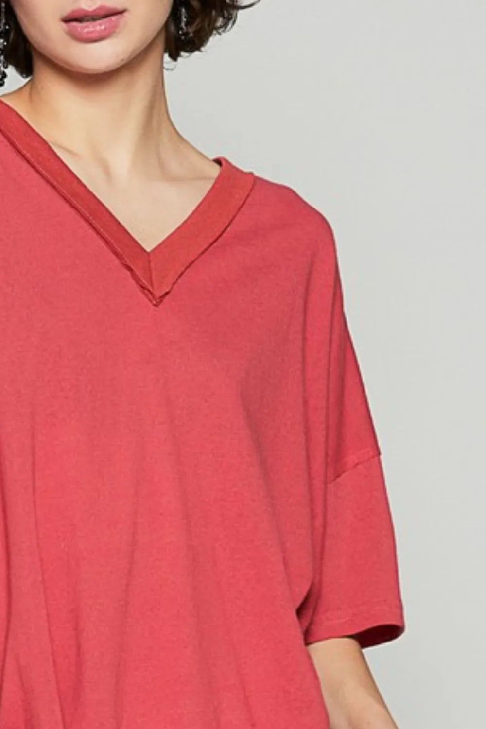 POL V-Neck Half Sleeve T-Shirt - Brittney MADE
