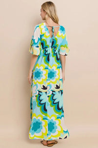 ODDI Floral Printed Slit Maxi Dress - Brittney MADE