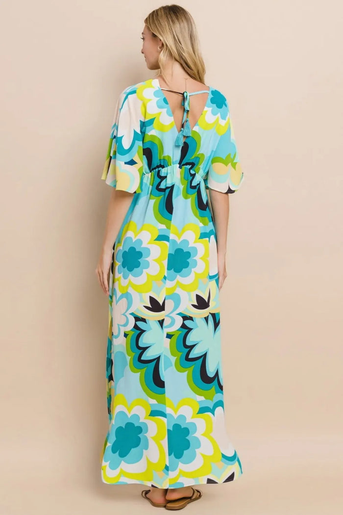 ODDI Floral Printed Slit Maxi Dress - Brittney MADE
