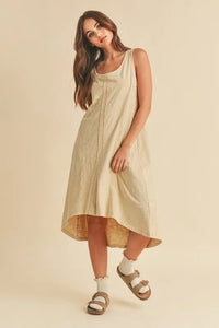 Aemi + Co High-Low Hem Scoop Neck Midi Tank Dress - Brittney MADE
