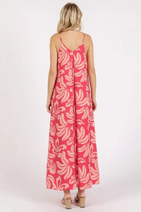 Mittoshop Printed V-Neck Maxi Cami Dress with Pockets - Brittney MADE