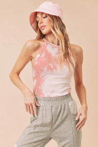Aemi + Co Ribbed Tie-Dye Round Neck Tank - Brittney MADE
