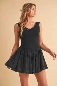 Aemi+Co Frill Sleeveless Drop Waist Mini Dress - Brittney MADE
