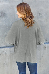 Double Take Full Size Round Neck Long Sleeve T-Shirt - Brittney MADE