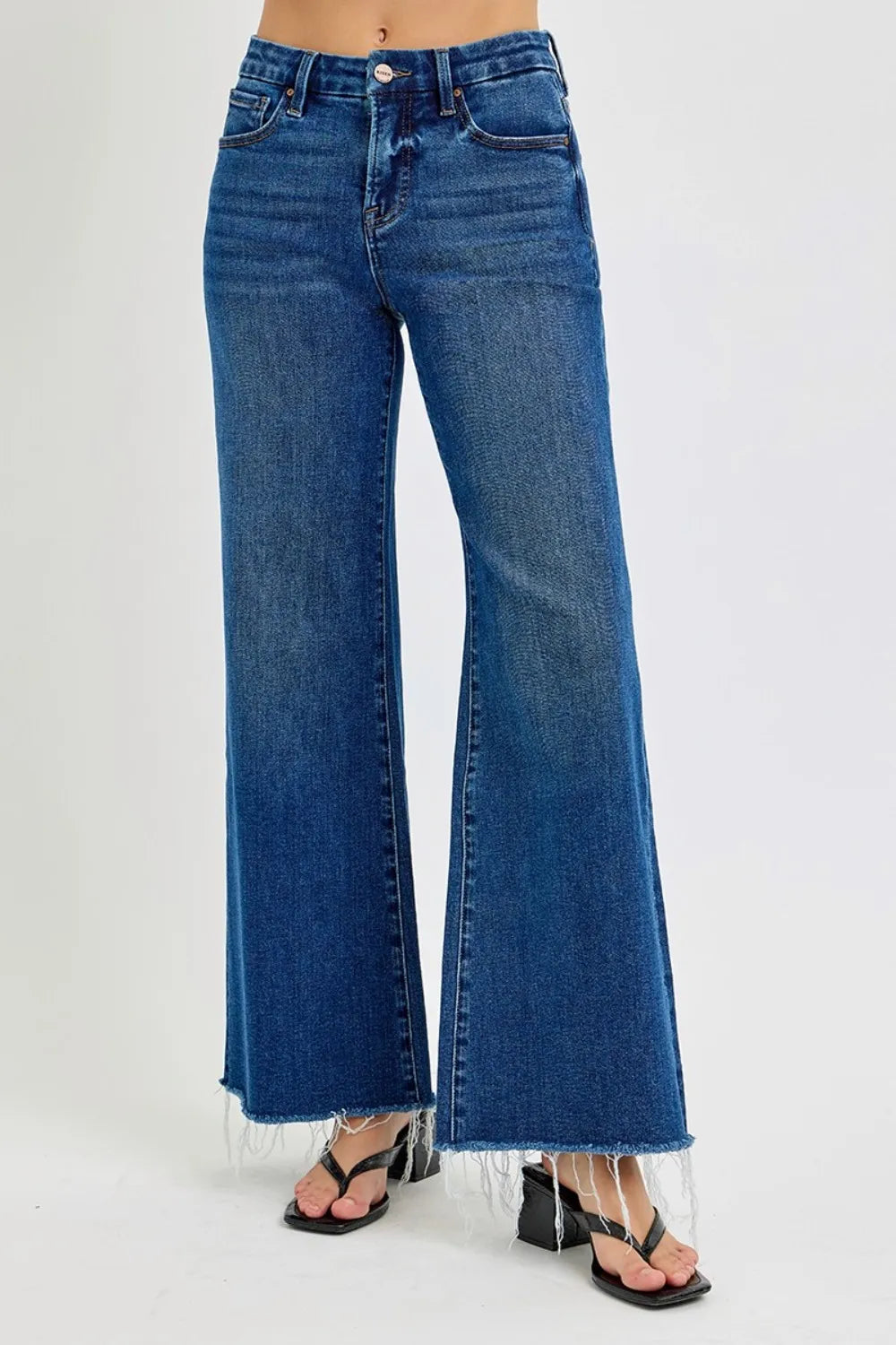 RISEN Tummy Control High Rise Wide Leg Jeans - Brittney MADE