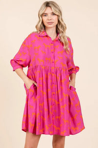 Mittoshop Zebra Print Button Down Shirt Mini Dress - Brittney MADE