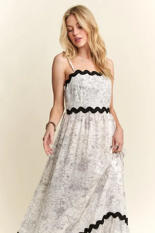ADORA Floral Adjustable Strap Maxi Cami Dress - Brittney MADE