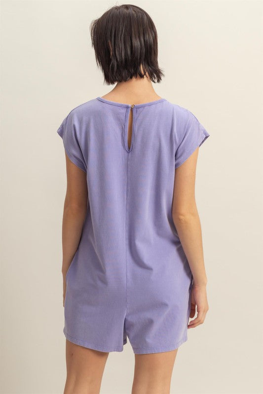 HYFVE Round Neck Cap Sleeve Relaxed Fit Breezy Romper - Brittney MADE
