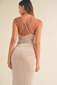 Mable Draped Detail Cami Midi Dress - Brittney MADE